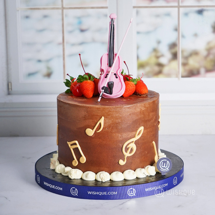Violin On Stage Chocolate Cake
