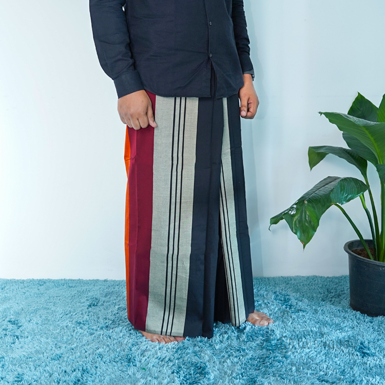 Orange & Brown Avurudu Handloom Sarong
