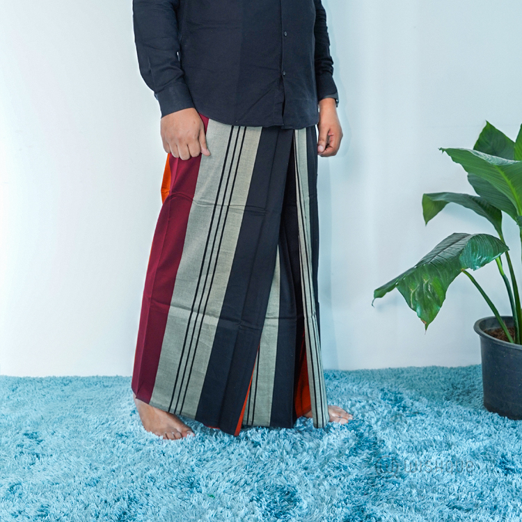 Orange & Brown Avurudu Handloom Sarong