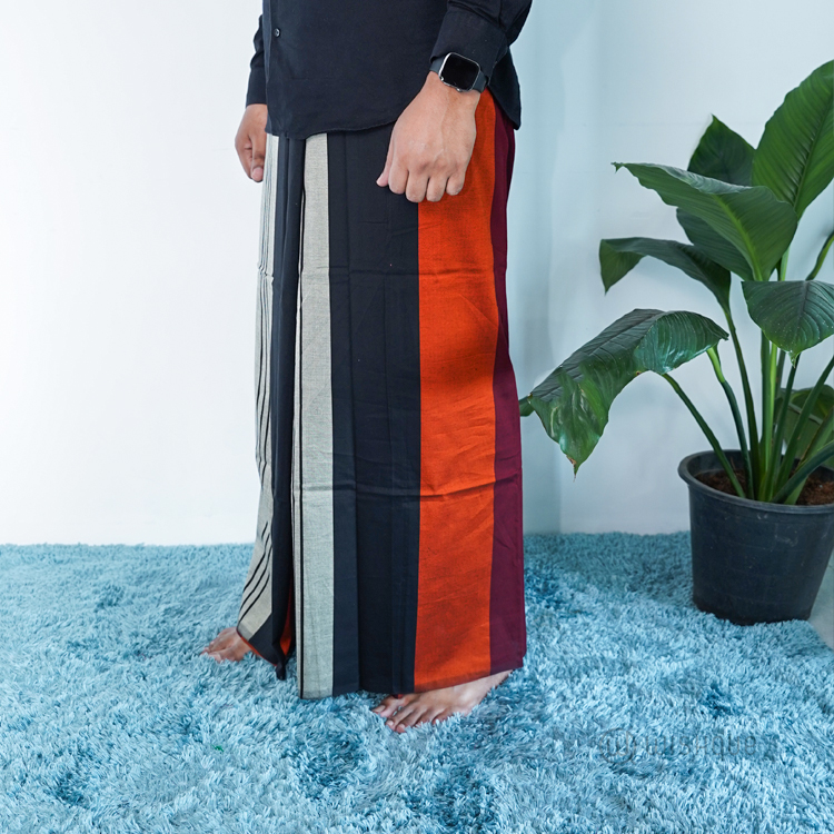 Orange & Brown Avurudu Handloom Sarong