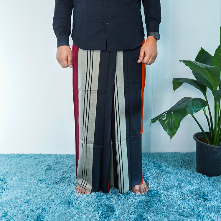 Orange & Brown Avurudu Handloom Sarong