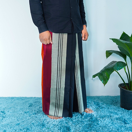 Orange & Brown Avurudu Handloom Sarong