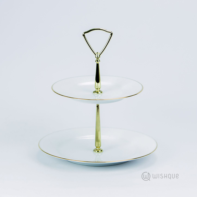 Dankotuwa Porcelain 2-Tier Cake Tray