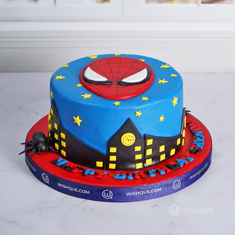Spiderman Darker Ribbon Birthday Cake