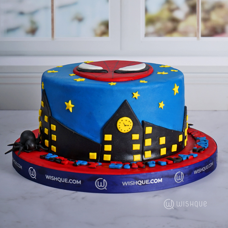 Spiderman Darker Ribbon Birthday Cake