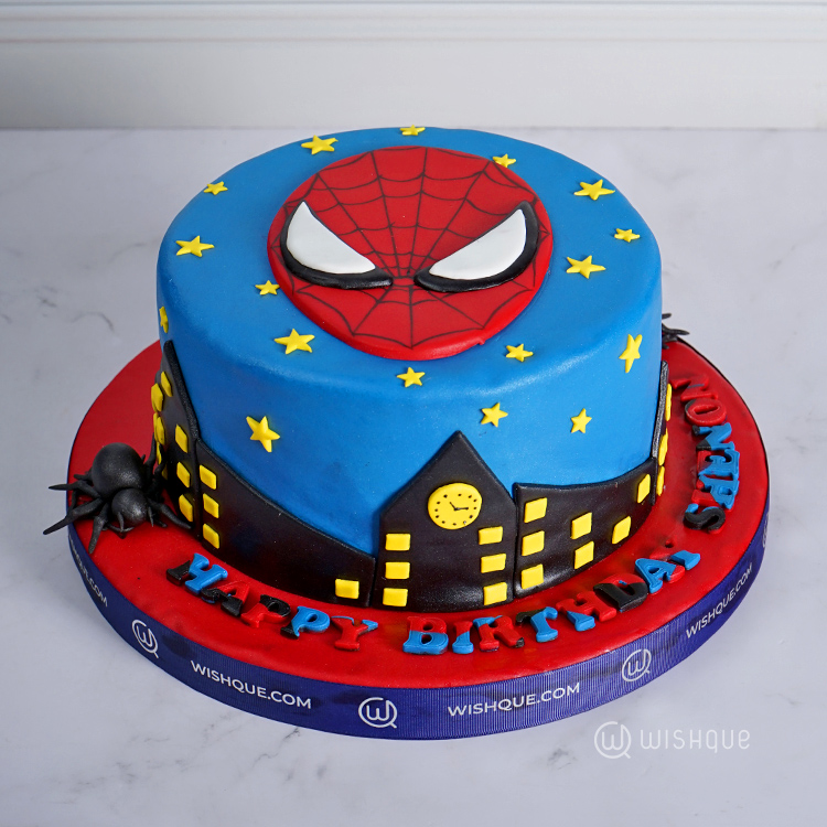 Spiderman Darker Ribbon Birthday Cake