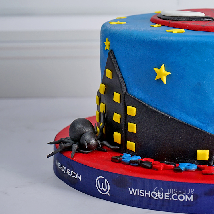 Spiderman Darker Ribbon Birthday Cake