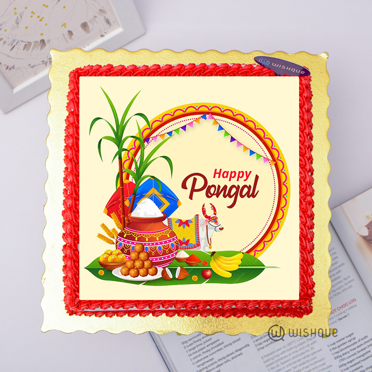 Happy Pongal Edible Print Cake