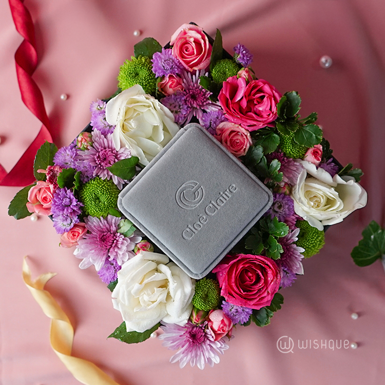 Charm Beads Fresh Rose Valentine's Day Gift Box