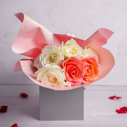 Pink & White Rose Posy