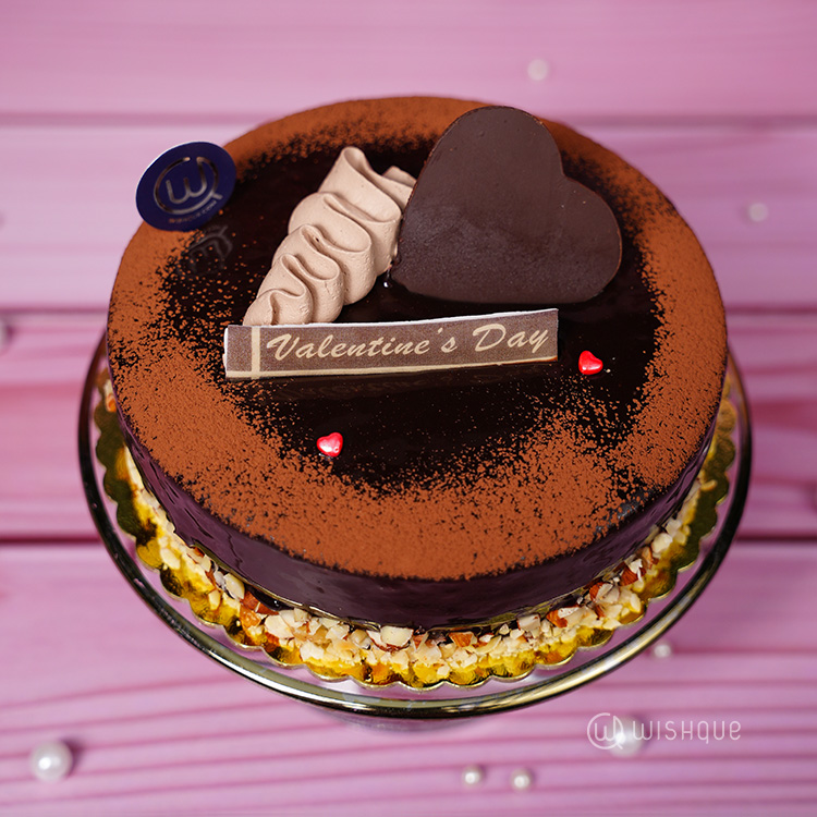 Swiss Chocolate Hazelnut Praline Valentine's Mousse Cake