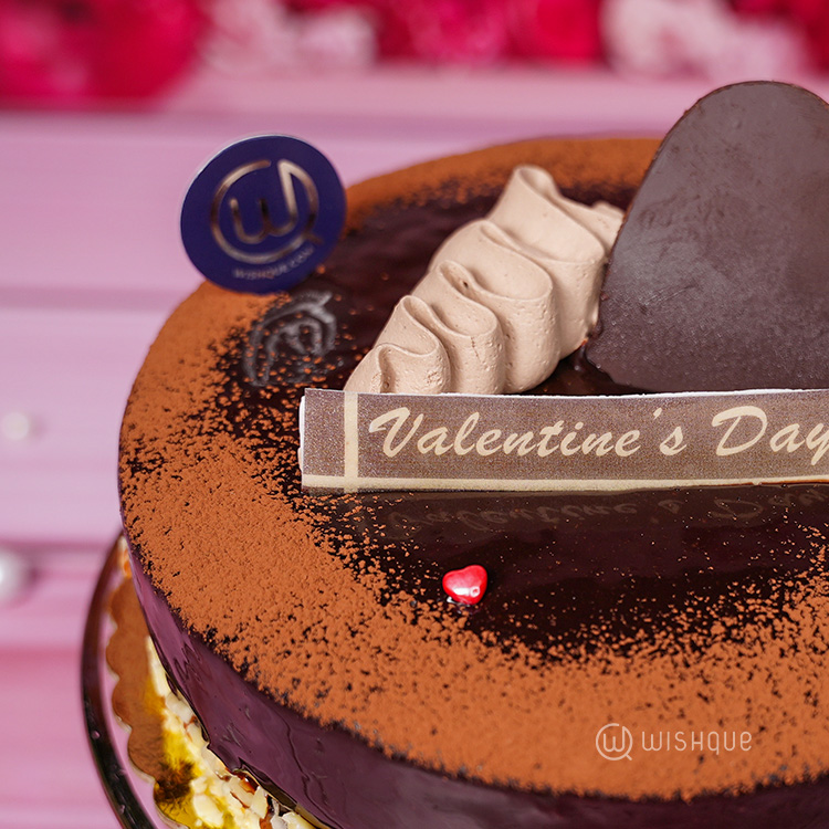 Swiss Chocolate Hazelnut Praline Valentine's Mousse Cake