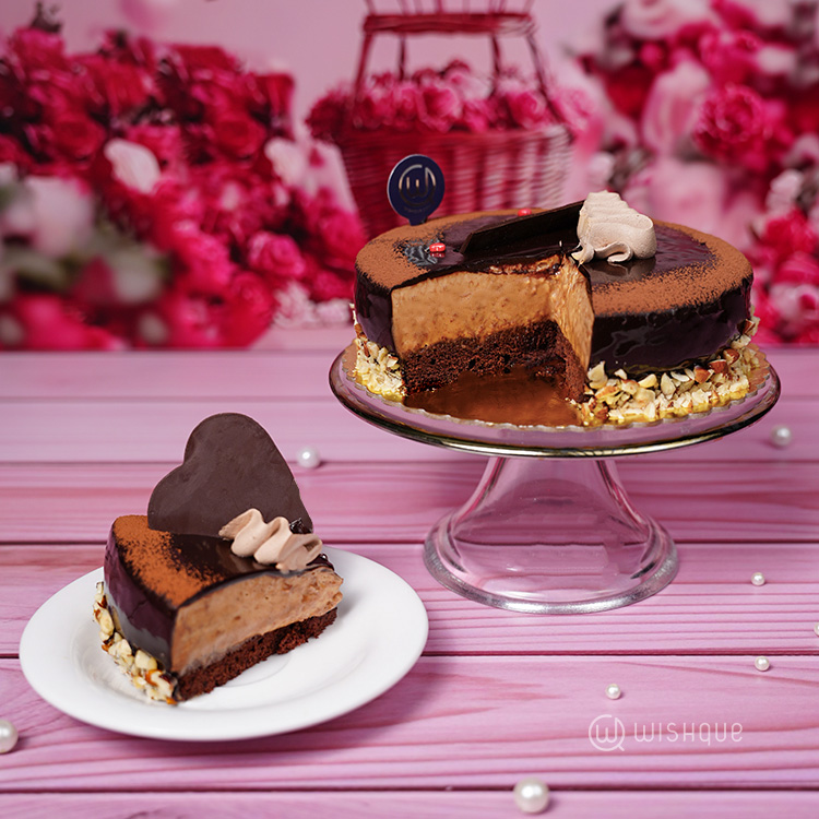 Swiss Chocolate Hazelnut Praline Valentine's Mousse Cake