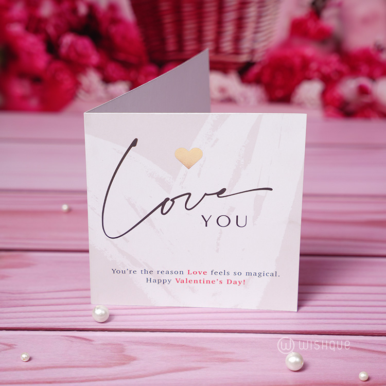Love You Valentine's Day Gold Foil Greeting Card