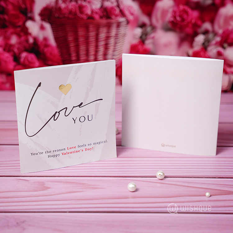 Love You Valentine's Day Gold Foil Greeting Card