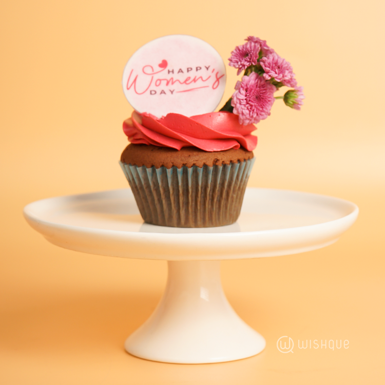 Happy Women's Day Single Chocolate Cupcake