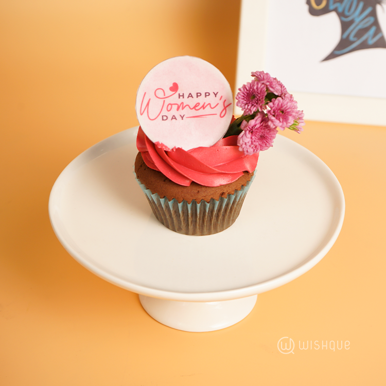 Happy Women's Day Single Chocolate Cupcake