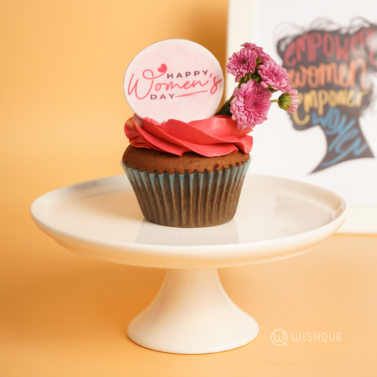 Happy Women's Day Single Chocolate Cupcake