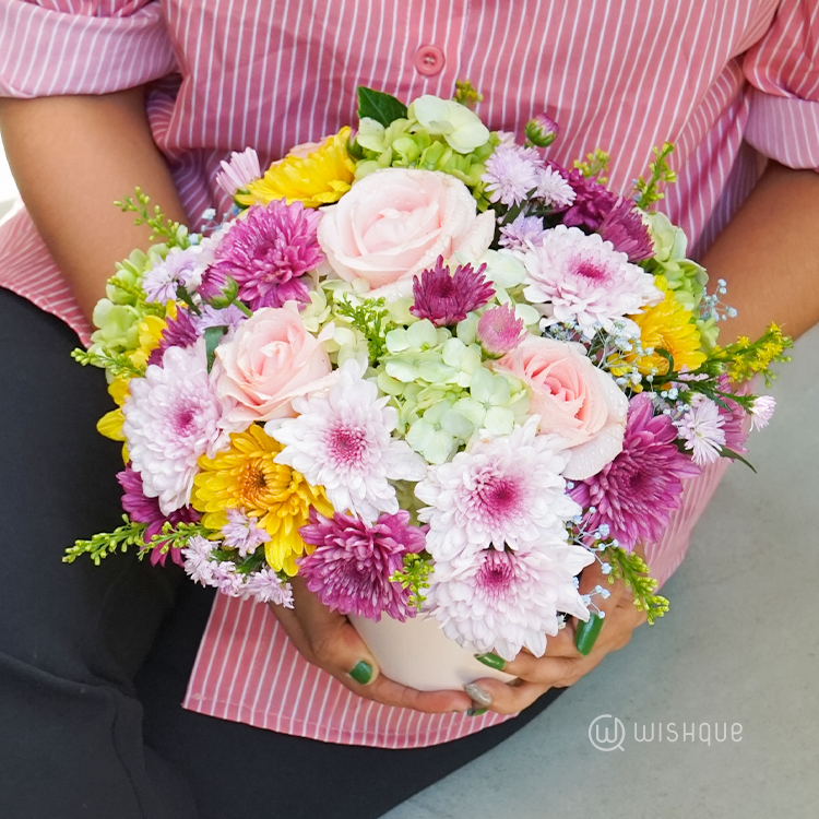 Sweet Meadow Floral Bucket