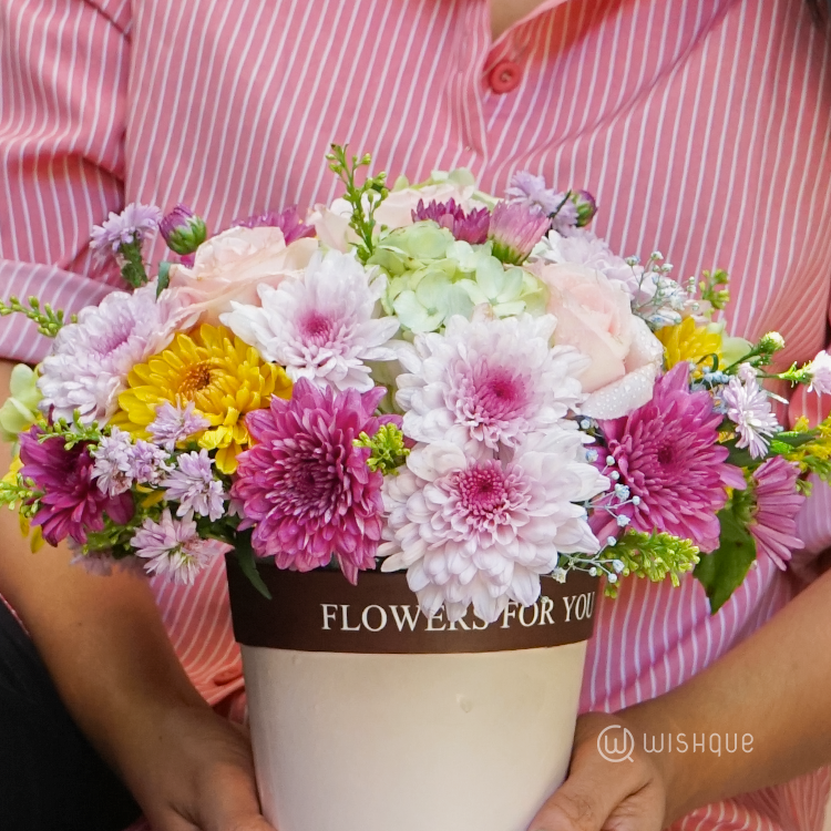 Sweet Meadow Floral Bucket