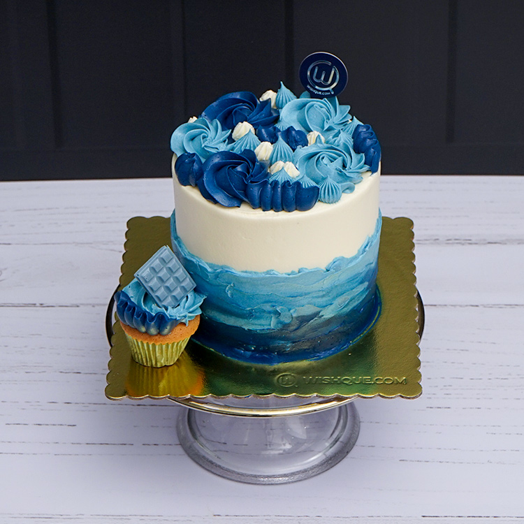 Ocean Layers Ribbon Cake