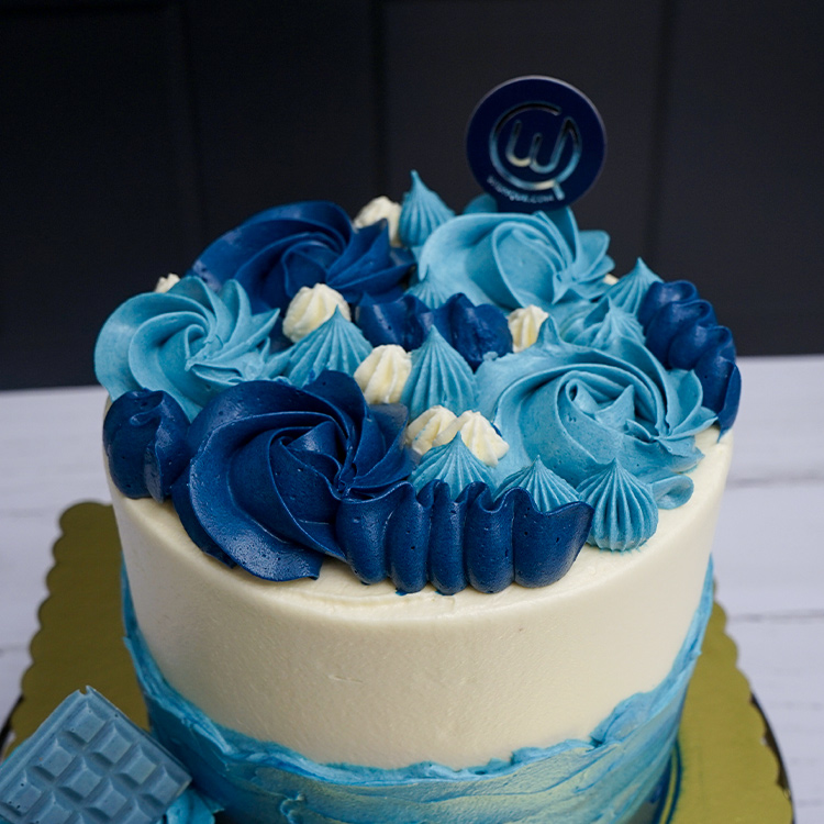 Ocean Layers Ribbon Cake