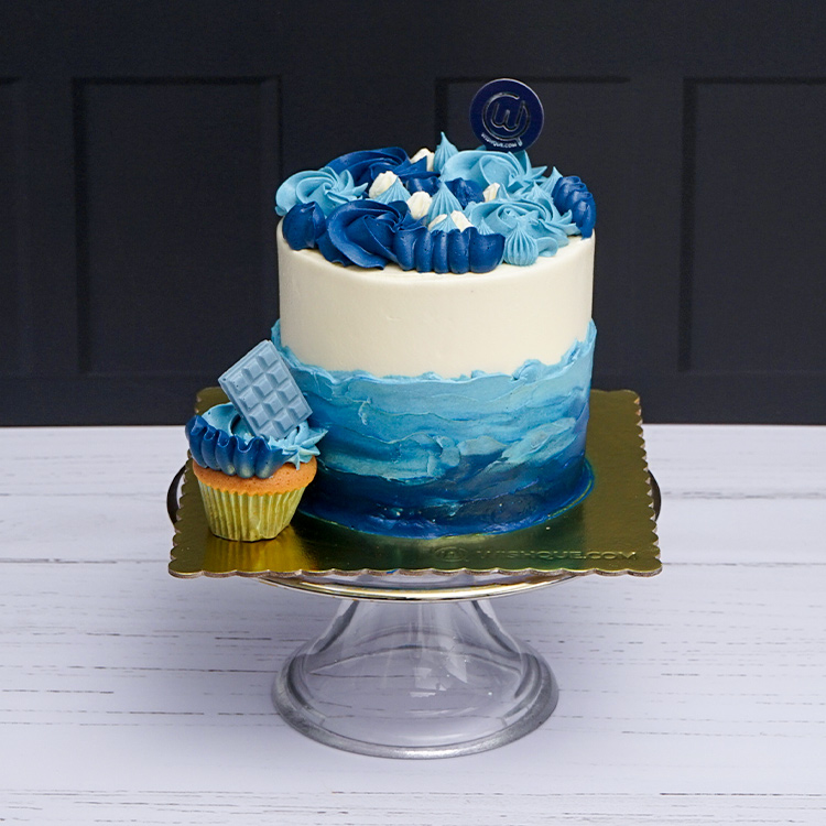 Ocean Layers Ribbon Cake