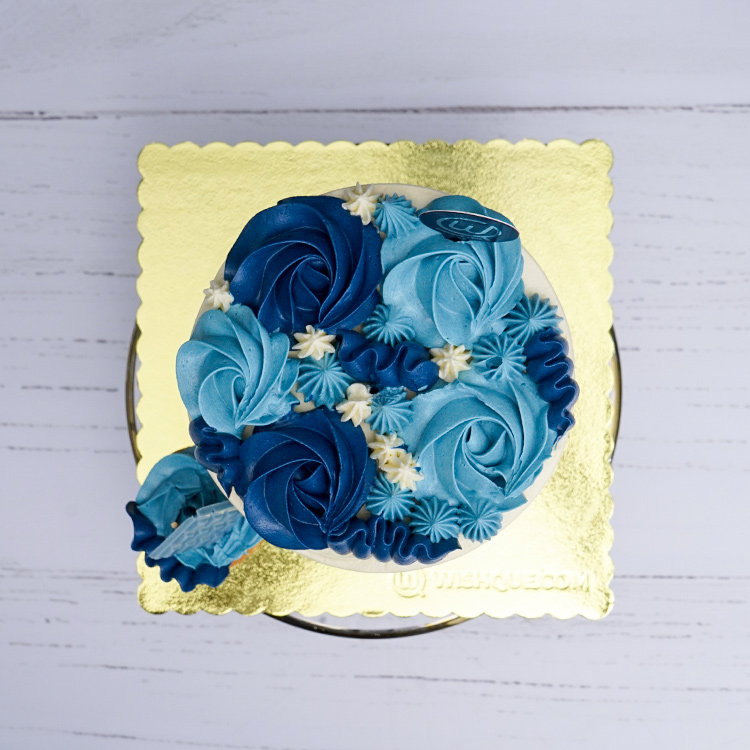 Ocean Layers Ribbon Cake