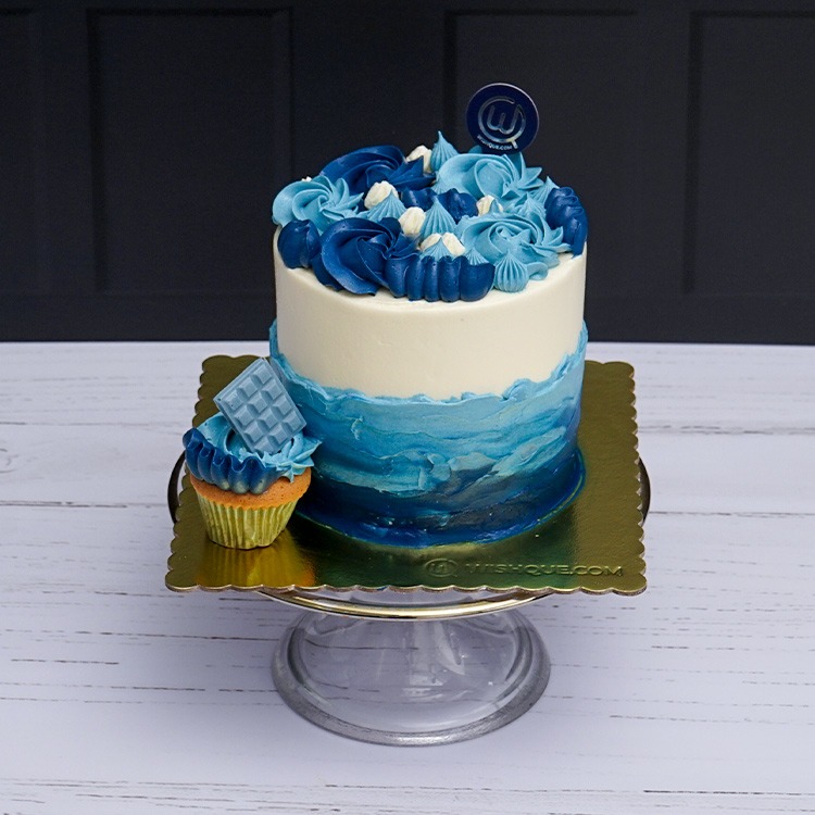 Ocean Layers Ribbon Cake