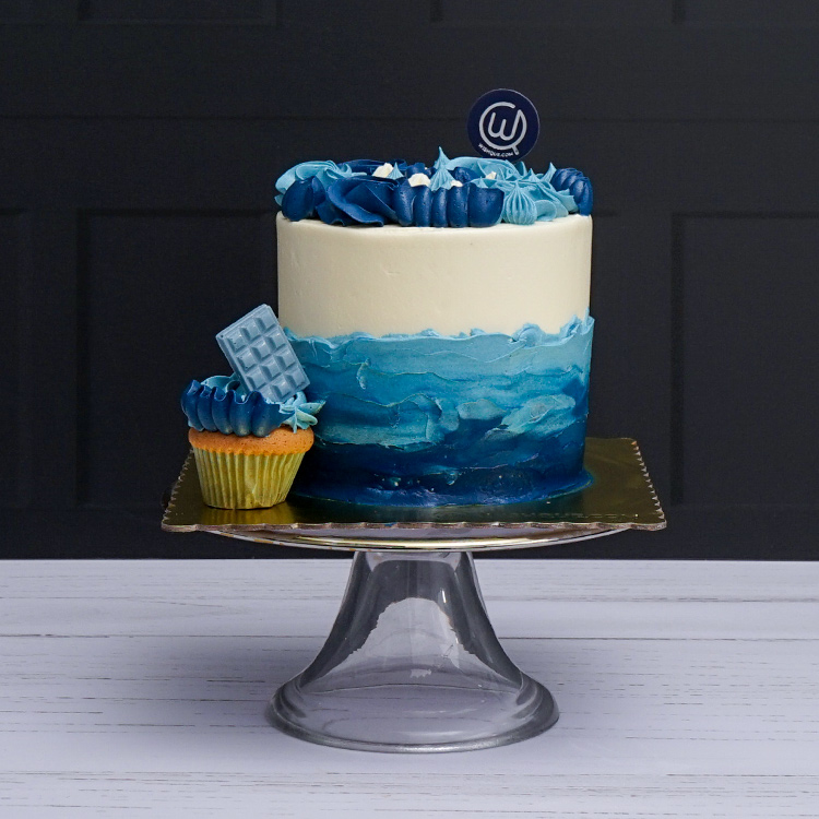 Ocean Layers Ribbon Cake