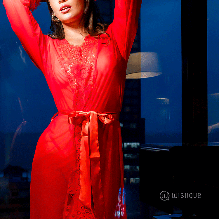 Rosalina Love Maxi Robe - Red