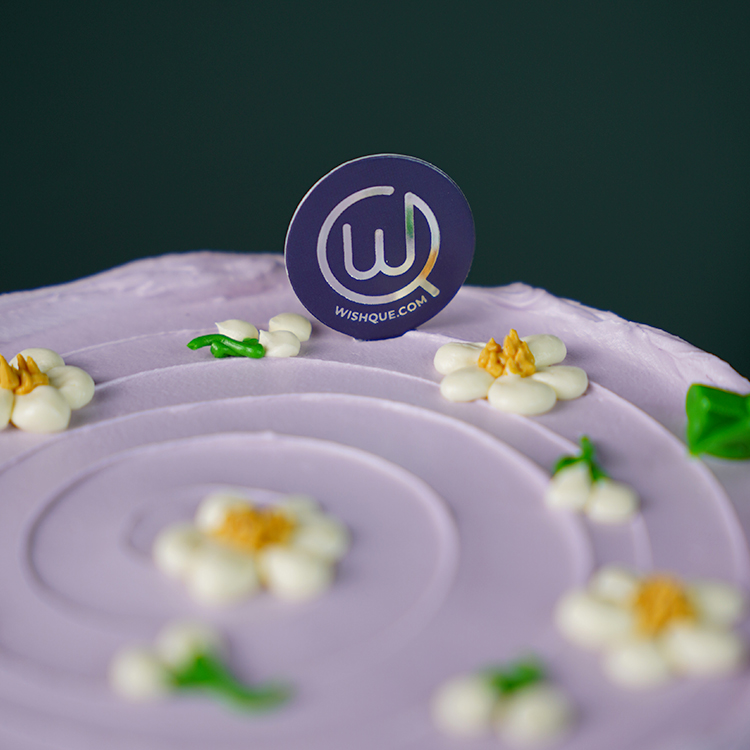 Lilac Daisy Ribbon Cake