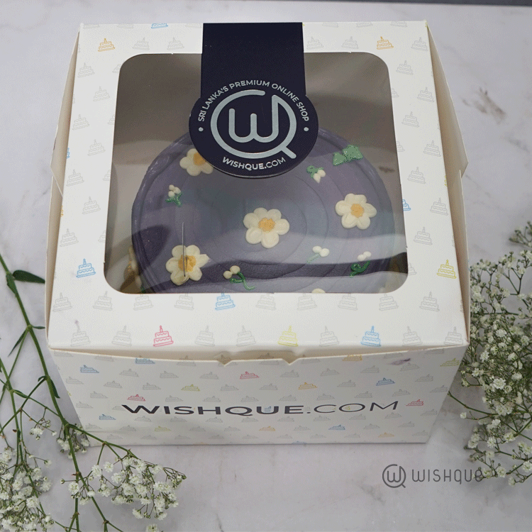 Lilac Daisy Ribbon Cake