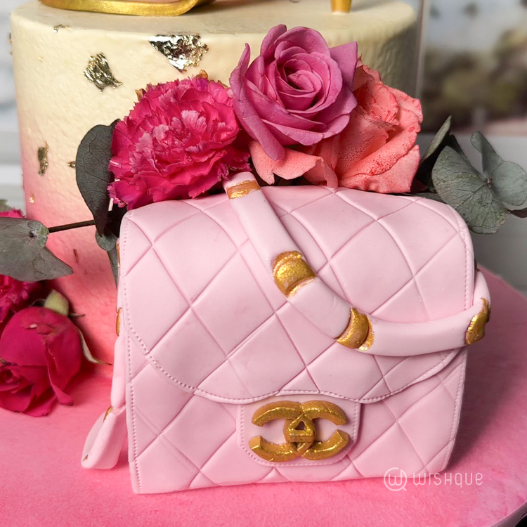 Pink Chanel-Inspired Luxury Theme Cake