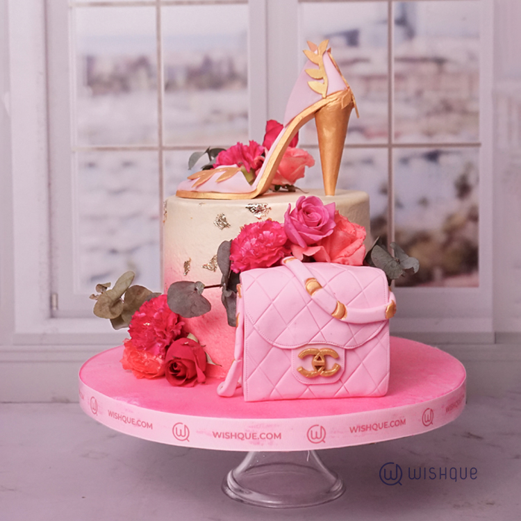 Pink Chanel-Inspired Luxury Theme Cake