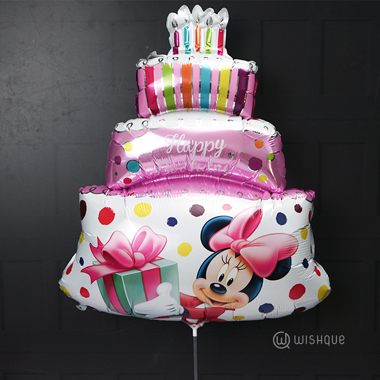 Minnie’s Birthday Cake Pink Color Foil Balloon