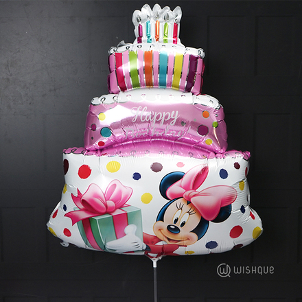 Minnie’s Birthday Cake Pink Color Foil Balloon