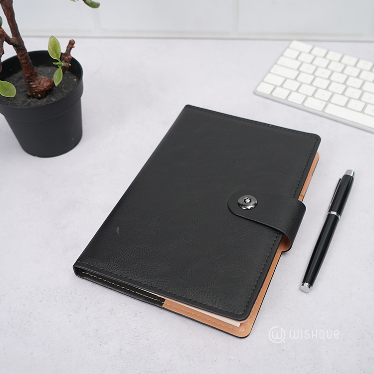 Notebook Diary With Signature Pen Gift Set - Black