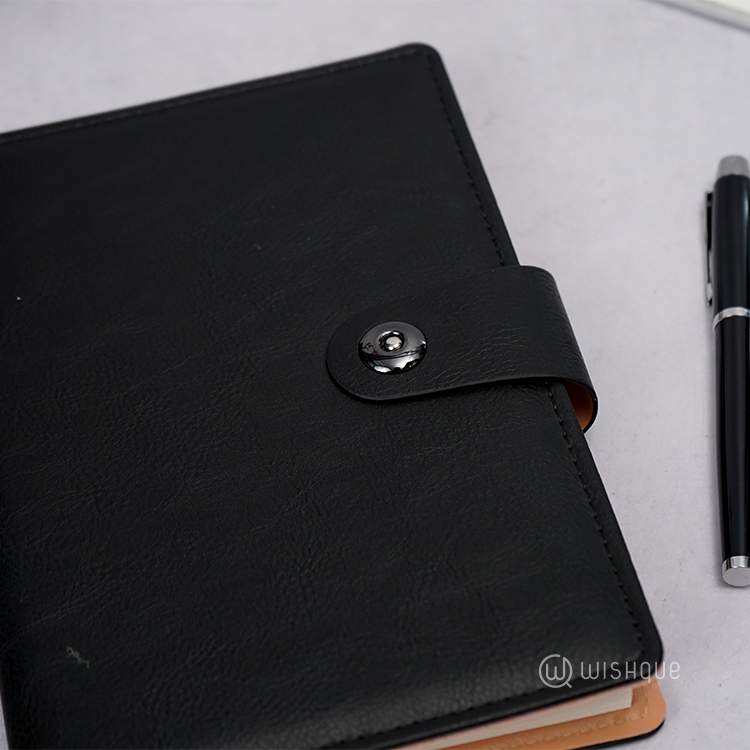 Notebook Diary With Signature Pen Gift Set - Black