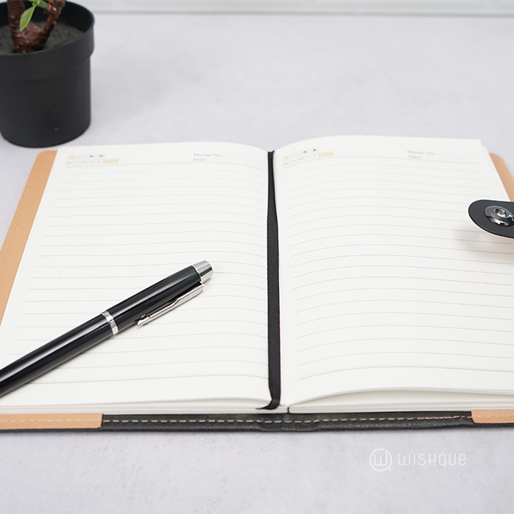 Notebook Diary With Signature Pen Gift Set - Black