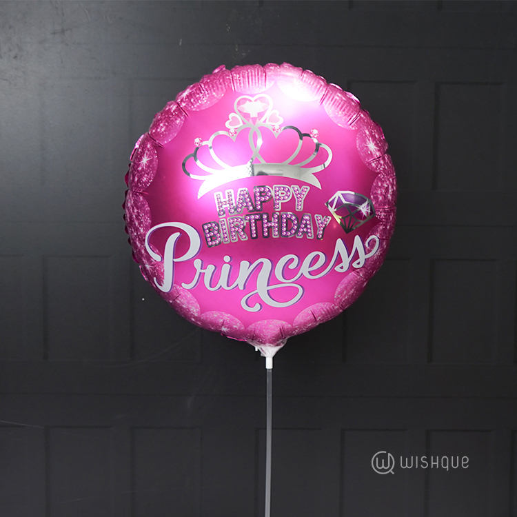 Princess Crown Pink Birthday Foil Balloon