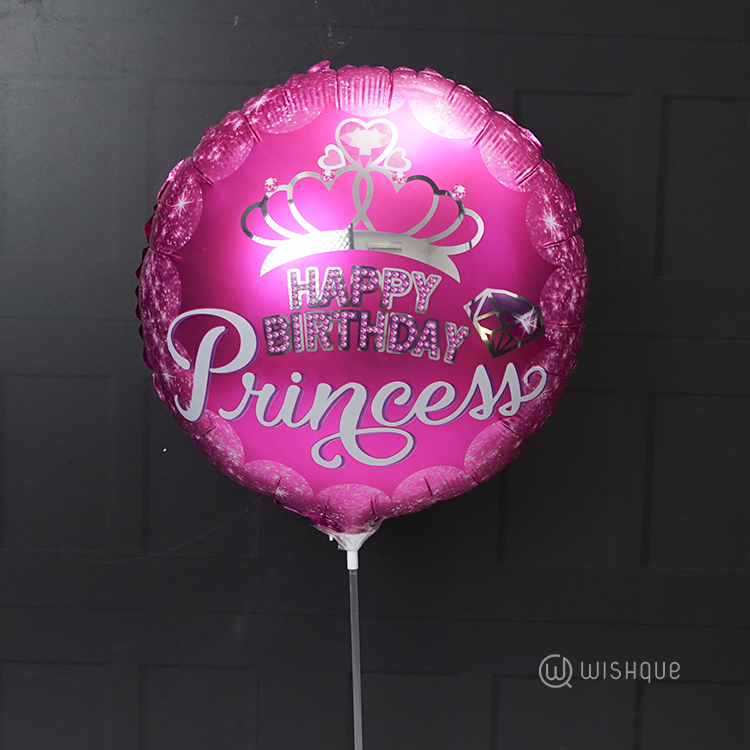 Princess Crown Pink Birthday Foil Balloon