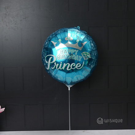 Princess Crown Blue Birthday Foil Balloon