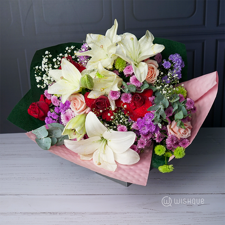 Pastel Melody Giant Lily Bouquet