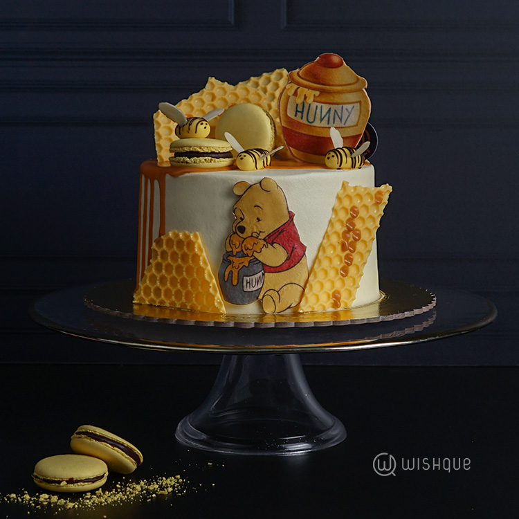 Pooh Bear Honey Pot Themed Chocolate Cake