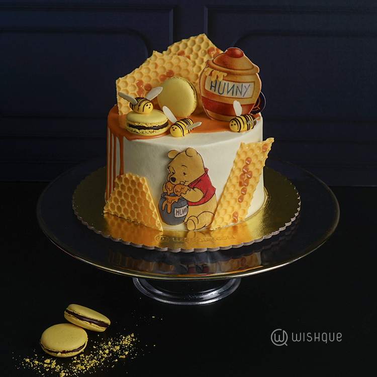 Pooh Bear Honey Pot Themed Chocolate Cake