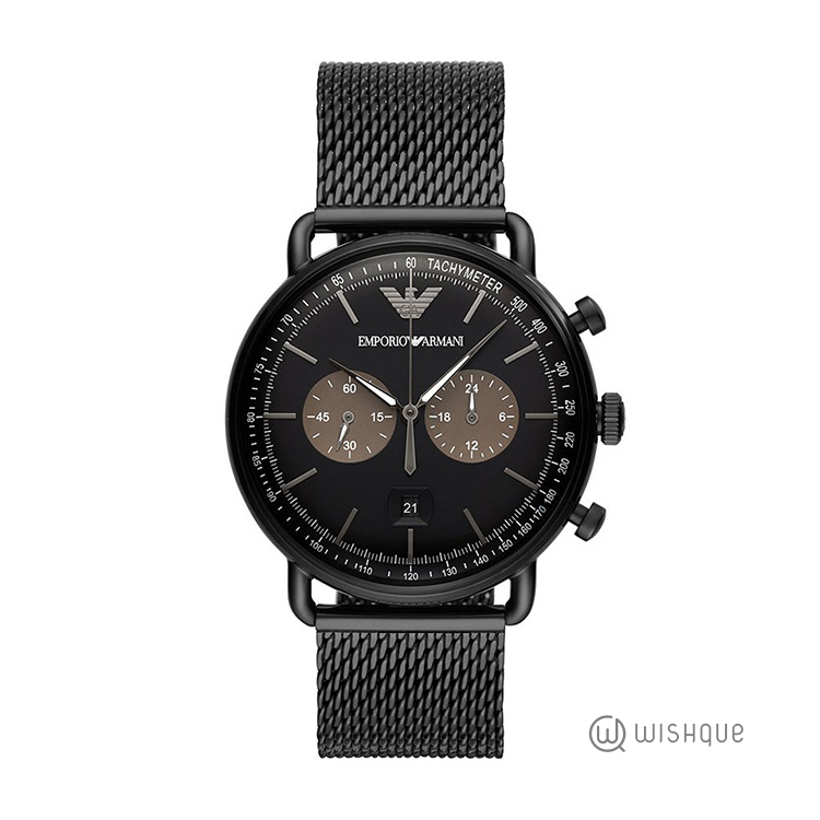 Emporio Armani Men's Aviator Black Watch AR11142