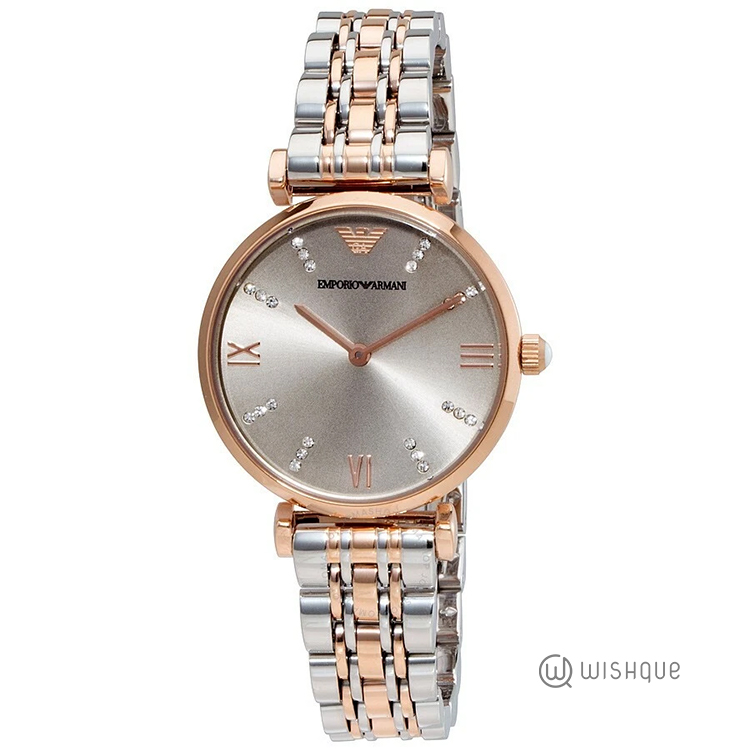 Emporio Armani Classic AR1840 Silver/Rose Gold Two-tone Ladies Womens Watch