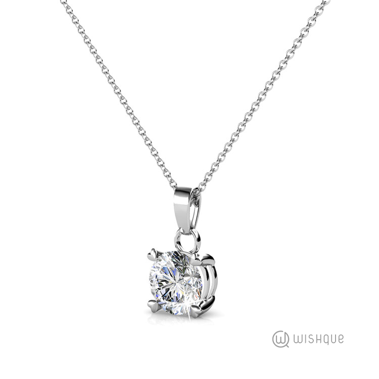 Sparkling Pendant With Cloe Crystals White-Gold Plated