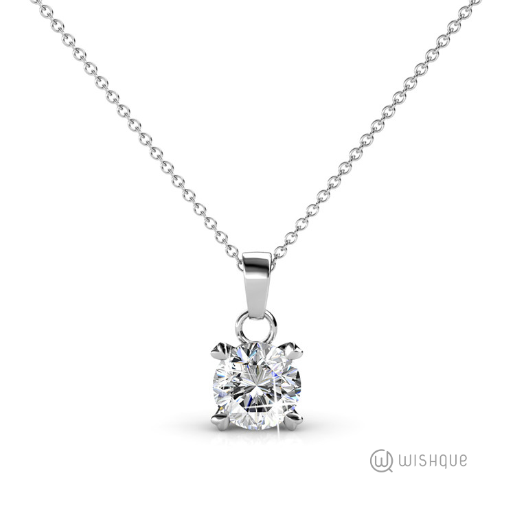 Sparkling Pendant With Cloe Crystals White-Gold Plated
